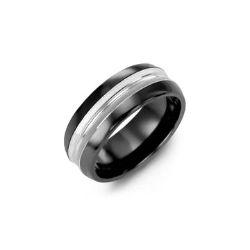Convex Centre Multi-Textured Wedding Band