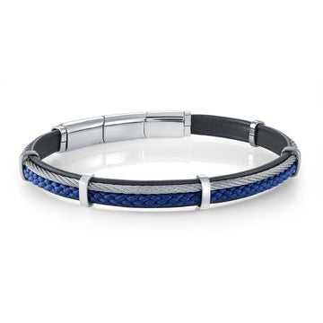 Cable & Leather Bracelet