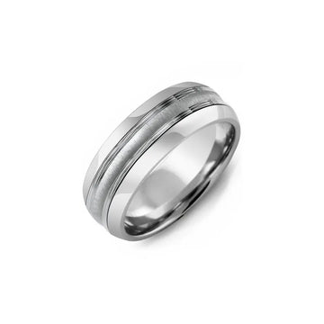 Concave Brushed Wedding Band