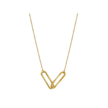 14kt Double Paperclip Necklace