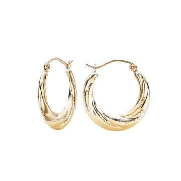 14kt Swirl Hoop Earrings