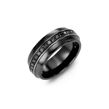Illusion Black Diamond Wedding Ring