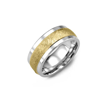 Wedding Ring for Men with Hand Finished Brush Design