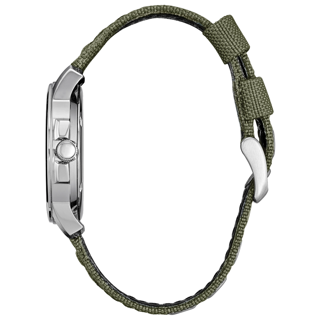 Citizen Chandler Black Dial Green Nylon Strap Day-Date 37mm Eco-Drive