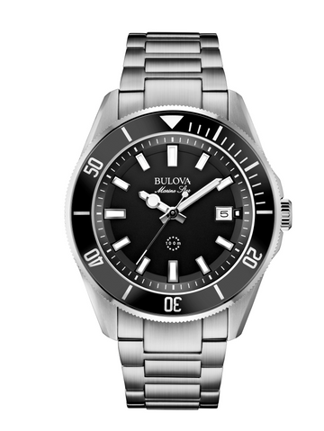Bulova Marine Star Watch Black Dial Stainless Steel 43mm Quartz