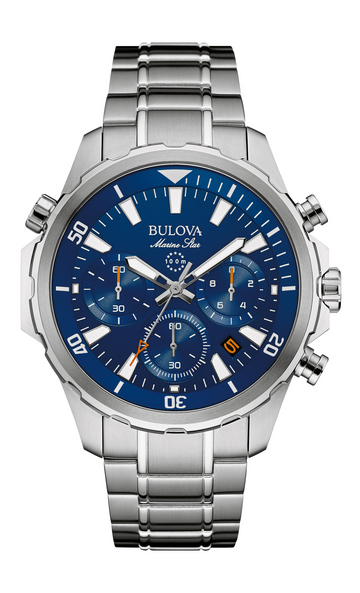 Bulova Marine Star Watch Blue Dial Stainless Steel 43mm Quartz