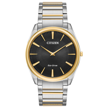 Citizen Stilleto Watch Two-Tone Stainless Steel Black Dial 38mm Eco-Drive