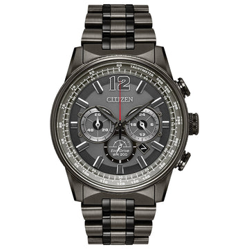Citizen Nighthawk Watch 43mm Eco-Drive Grey Dial Chronograph 43mm Eco-Drive