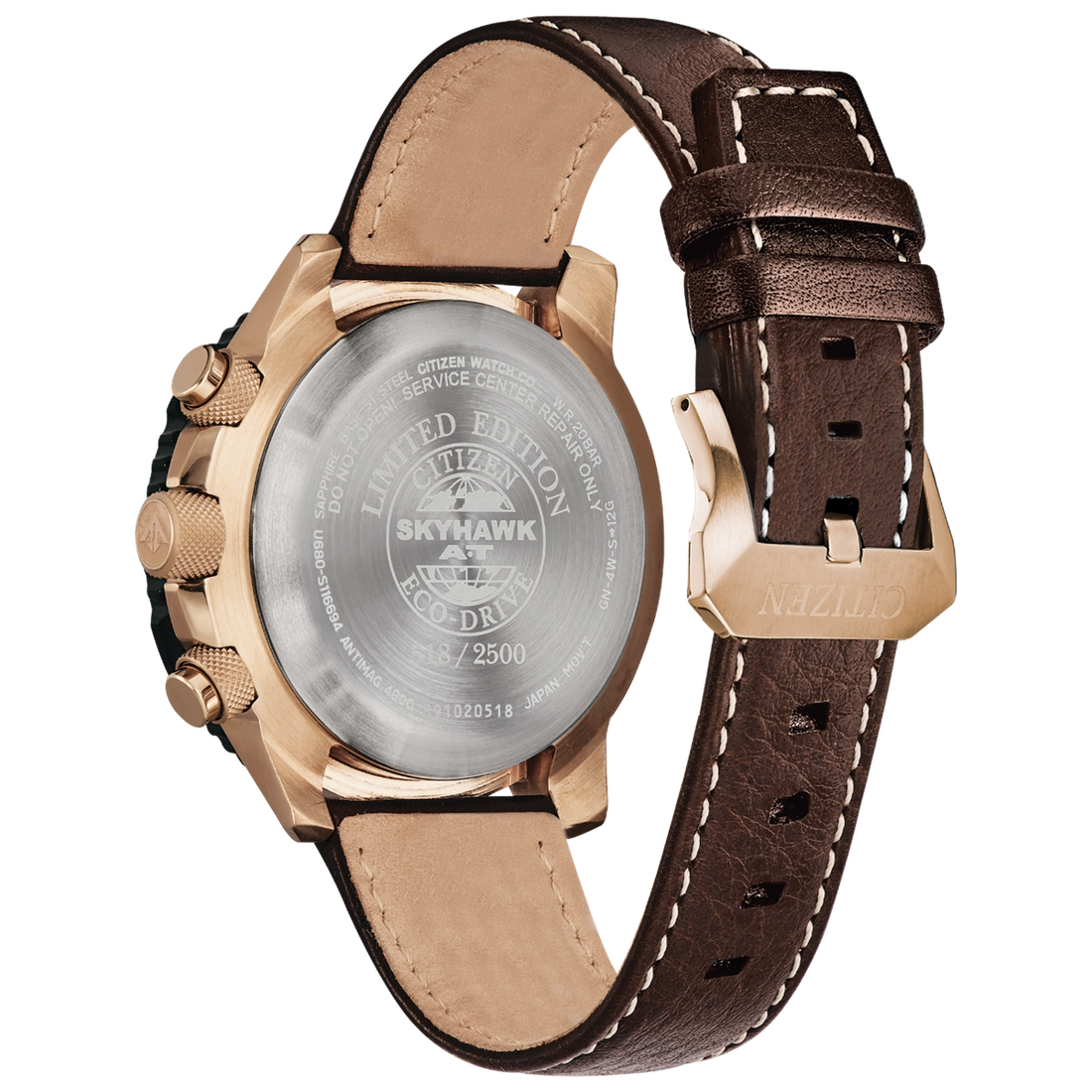 Citizen Promaster Skyhawk A-T Watch Brown Leather Strap 46mm Eco-Drive