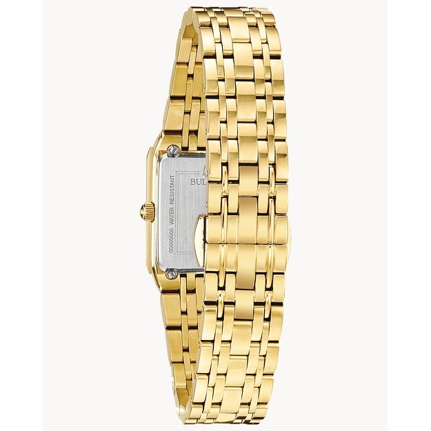 Bulova Quadra Gold-Tone Stainless Steel Diamonds 20.5mm Quartz