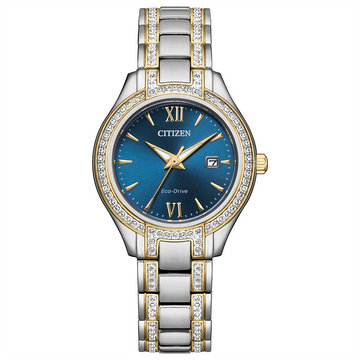 Citizen Silhouette Crystal Two-Tone Blue Dial 30mm Eco-Drive