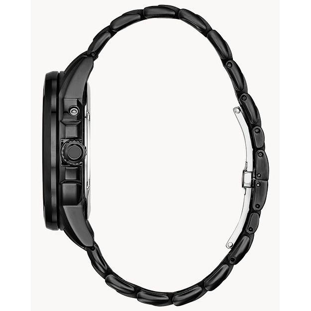 Citizen Calendrier Gray Stainless Steel Black Dial Moonphase 44mm Eco-Drive