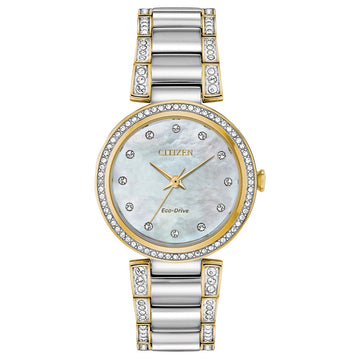Citizen Silhouette Crystal Two-Tone MOP Crystal Dial 28mm Eco-Drive
