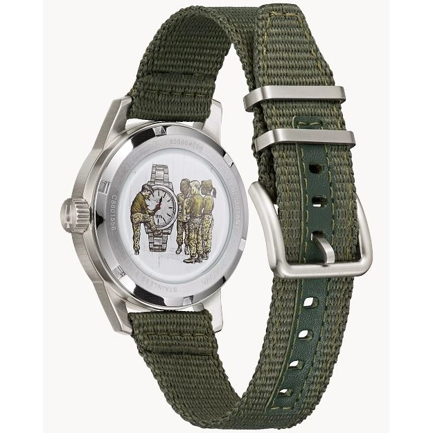 Bulova Hack Watch SE Black Dial Green Strap 38mm Automatic