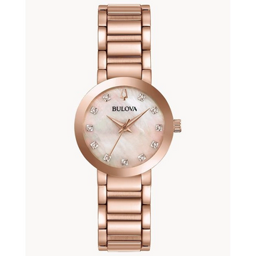 Bulova Futuro Modern Rose-Tone Diamonds 30mm Quartz