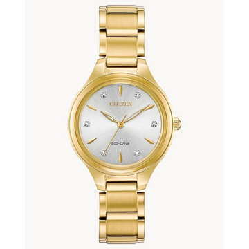 Citizen Corso Gold-Tone Steel Silver Dial Eco-Drive