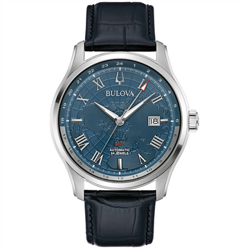 Bulova Wilton GMT Steel Blue Dial 43mm Automatic
