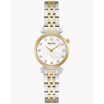 Bulova Regatta Classic White MOP Dial Diamonds 24mm Quartz