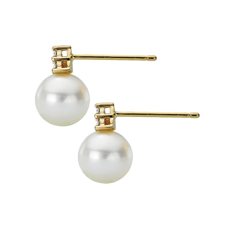 14kt Diamond and Pearl Earrings