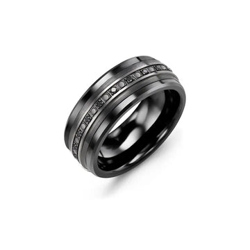 Eternity Illusion Black Diamond Wedding Band