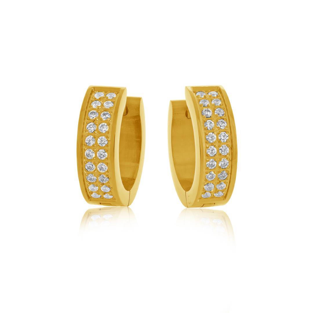 16mm Pave Huggie Earrings