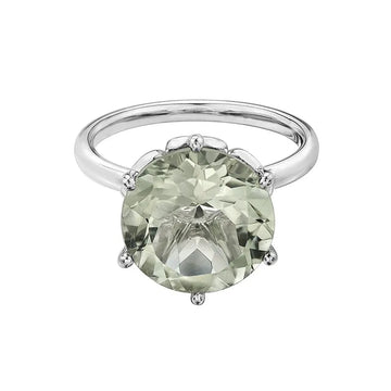 Green Amethyst Ladies Ring