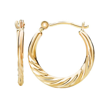 14kt Rope Hoop Earrings