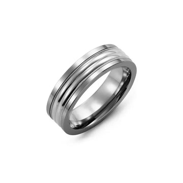 Two-Line Milgrain Wedding Ring