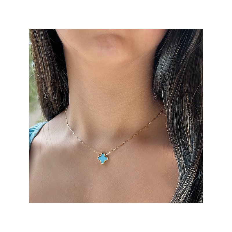 Italian 14kt Gold Turquoise Necklace