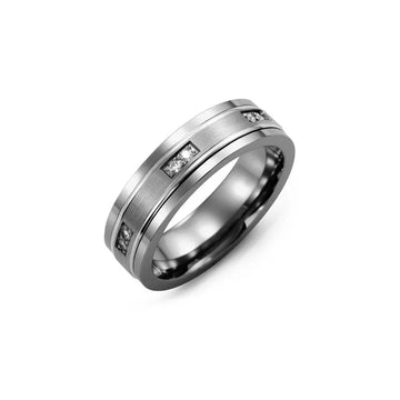 Spaced Duo Diamond Wedding Ring