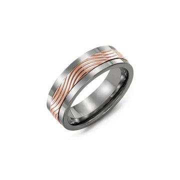 Wavy Design Carved Wedding Ring