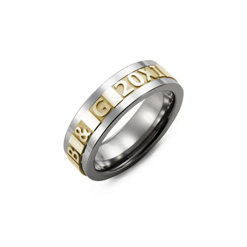 Personalized Date Initials Wedding Ring