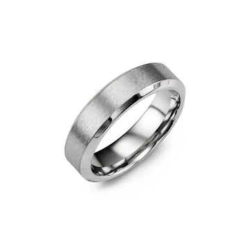 Beveled Brush Cobalt Wedding Ring