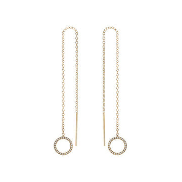 14kt Diamond Threaded Earrings