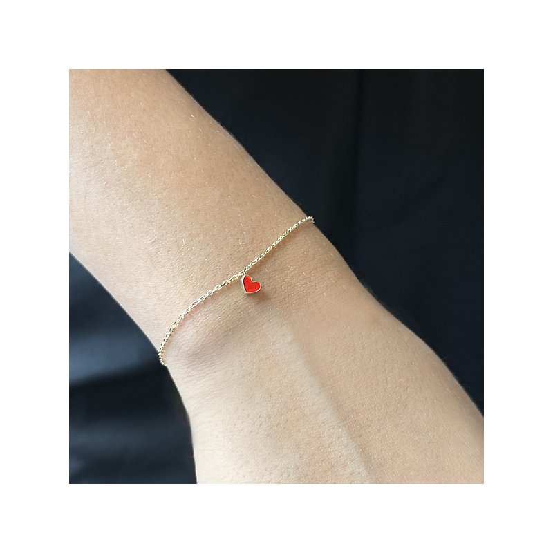 Italian 14kt Gold Heart Bracelet