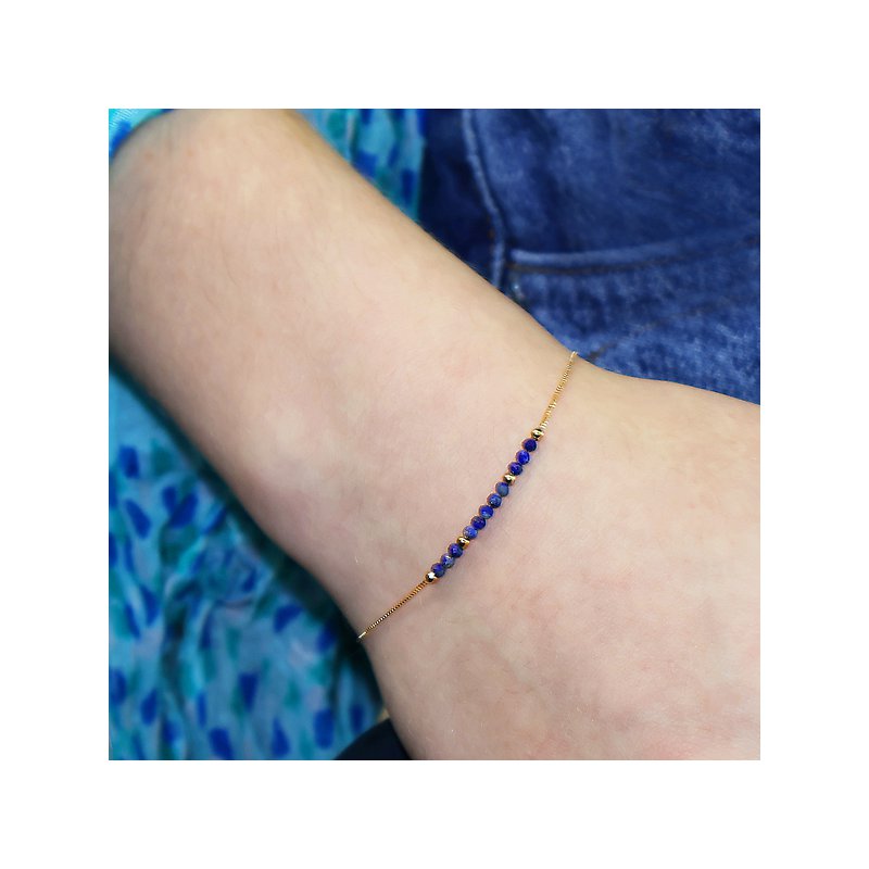 Italian 14kt Gold & Lapis Bracelet