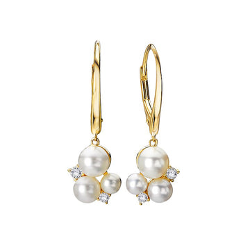 14kt Diamond and Pearl Earrings