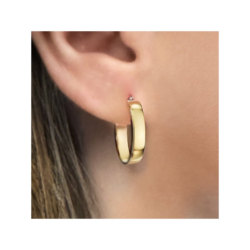 14kt Hollow Hoop Earrings