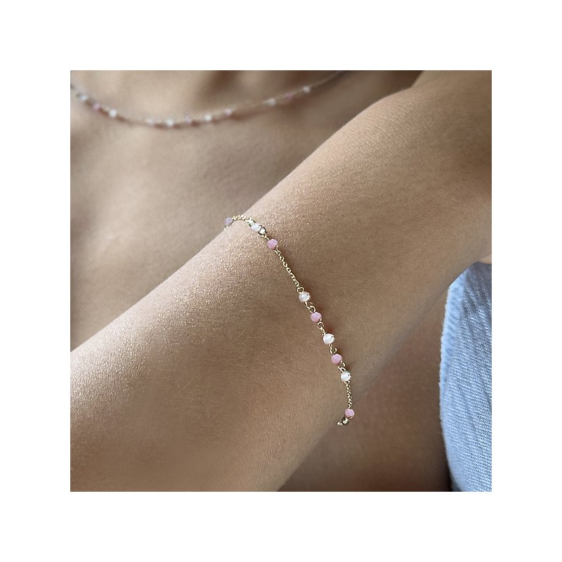 Italian 14kt Quartz and Tourmaline Bracelet