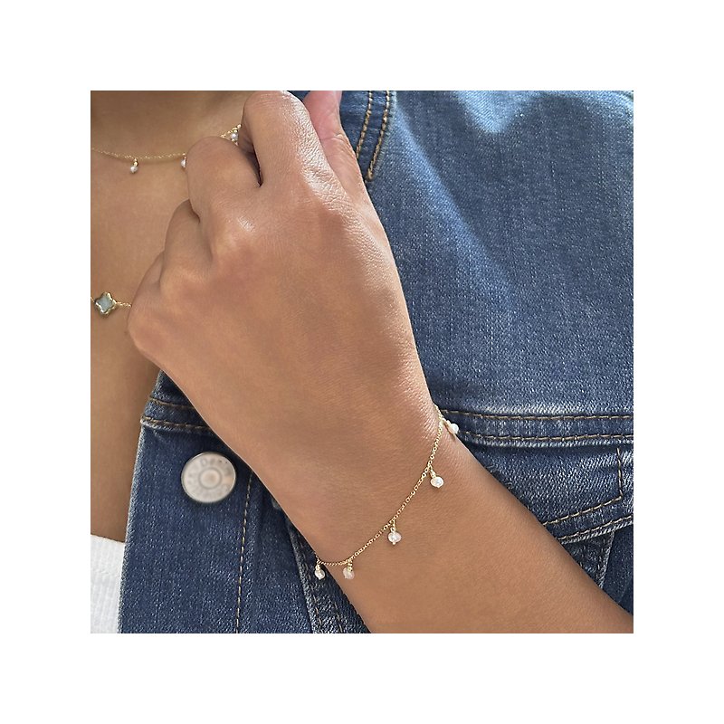 14kt Gold Italian Pearl Bracelet