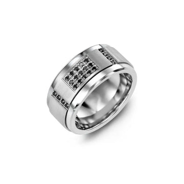 Wide Black Diamond Wedding Ring