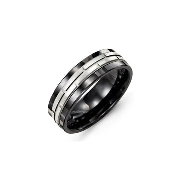 Block Pattern Carved Wedding Ring