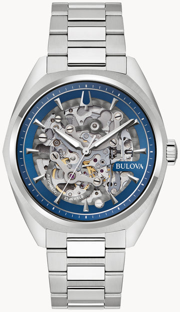 Bulova Surveyor Automatic Skeleton Blue Dial Watch
