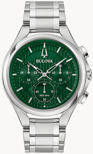 Bulova CURV Green Dial Chronograph Watch