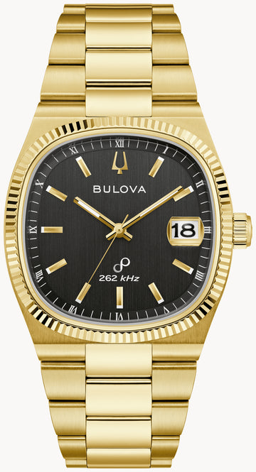 Bulova Super Seville Precisionist Black Dial Gold-Tone Watch