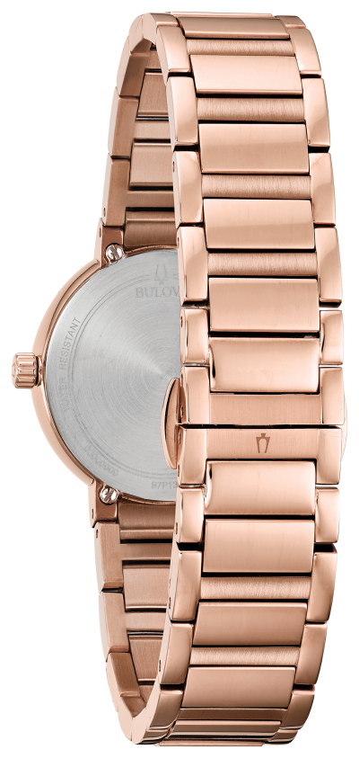 Bulova Futuro Modern Rose-Tone Diamonds 30mm Quartz