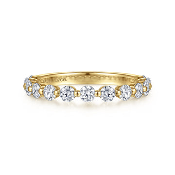 14K Yellow Gold Single Prong Diamond Anniversary Band