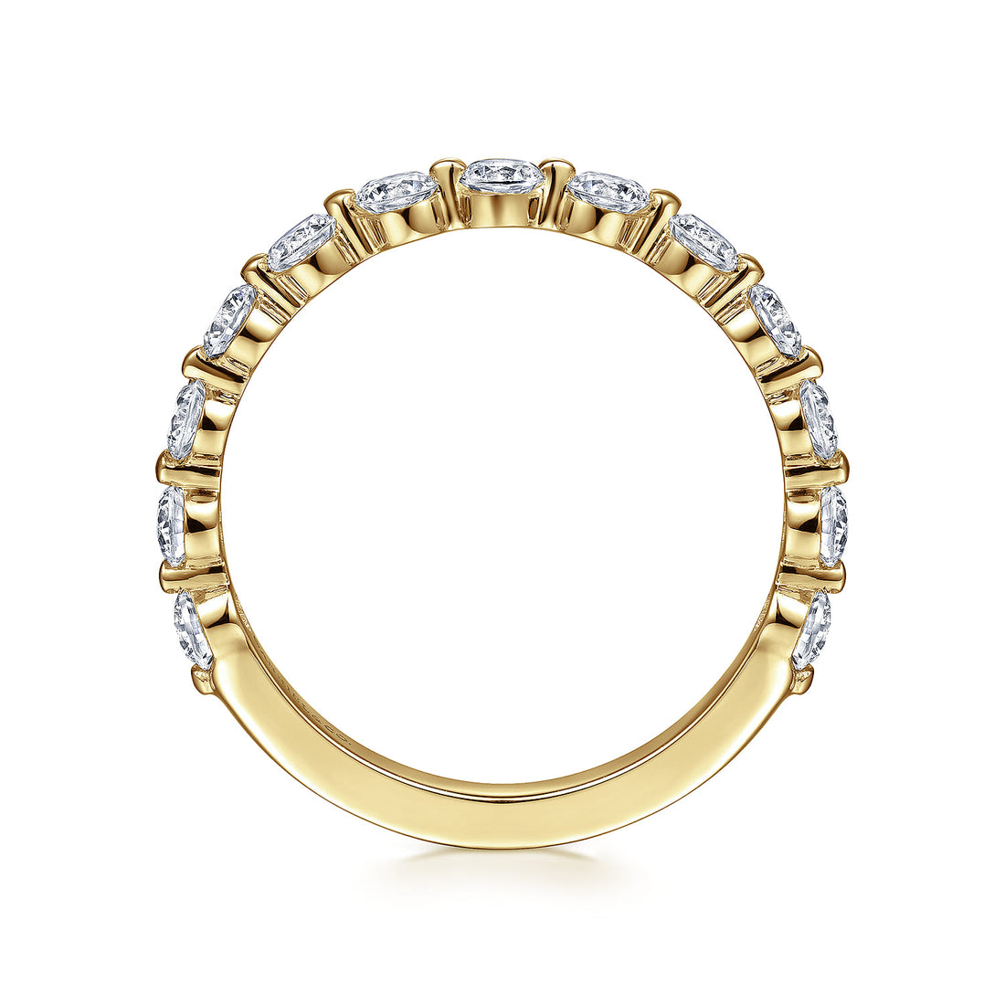 14K Yellow Gold Single Prong Diamond Anniversary Band