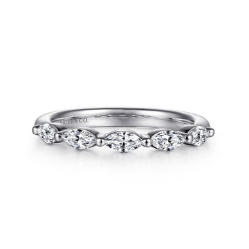 use AN16426 14K White Gold Marquise Diamond Single Prong Wedding Band