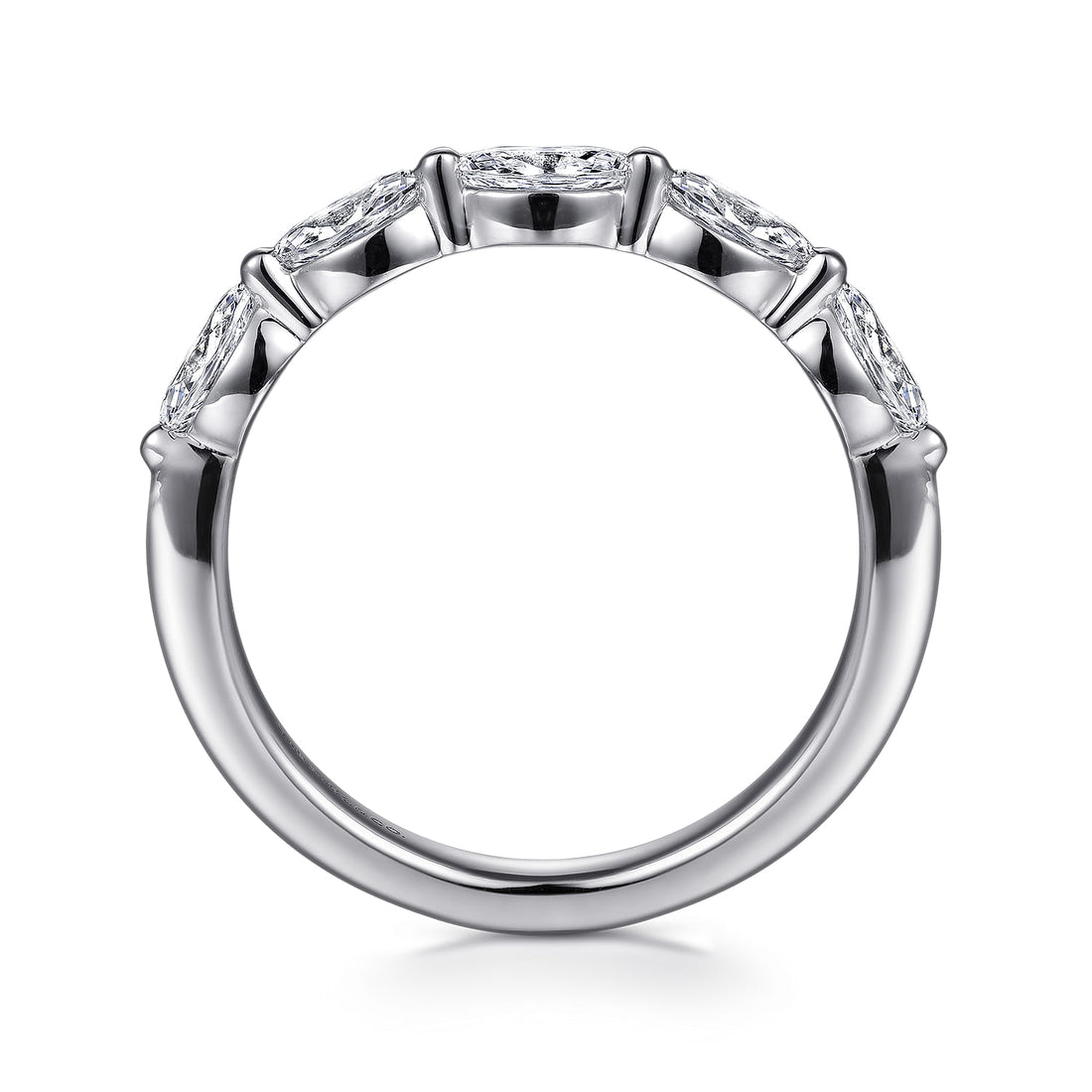 use AN16426 14K White Gold Marquise Diamond Single Prong Wedding Band